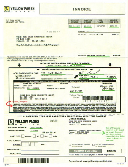 yellow pages united scam